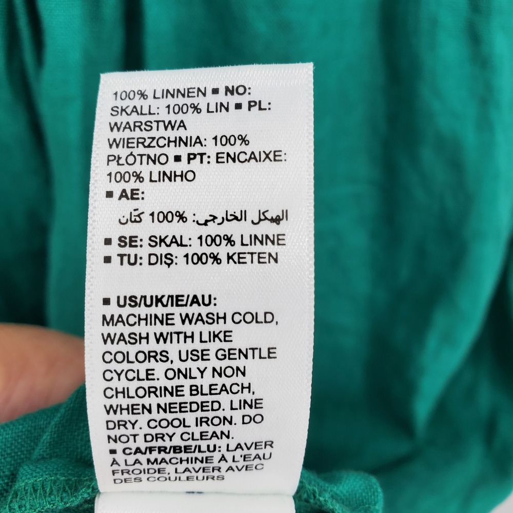 The Drop Women's Green 100% Linen Cutout Ring Detail Midi Dress XL Resort Lagen - Picture 11 of 16